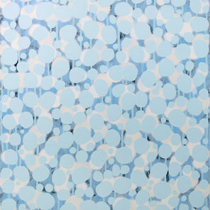 An abstract blue and white painting by Sofie Swann. 