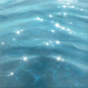 A painting of light glistening on water by Laura Browning. 