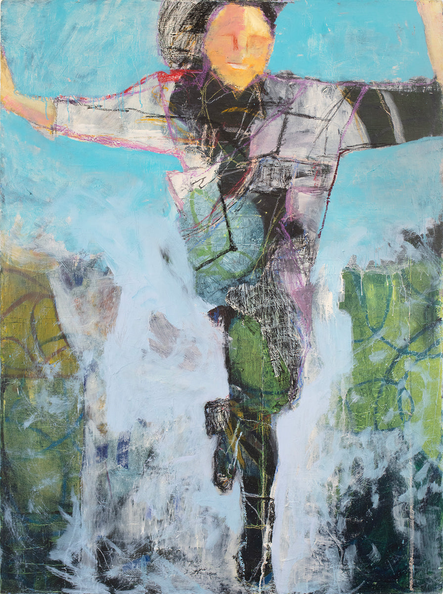 An abstracted figure painting by Christine Averill-Green.