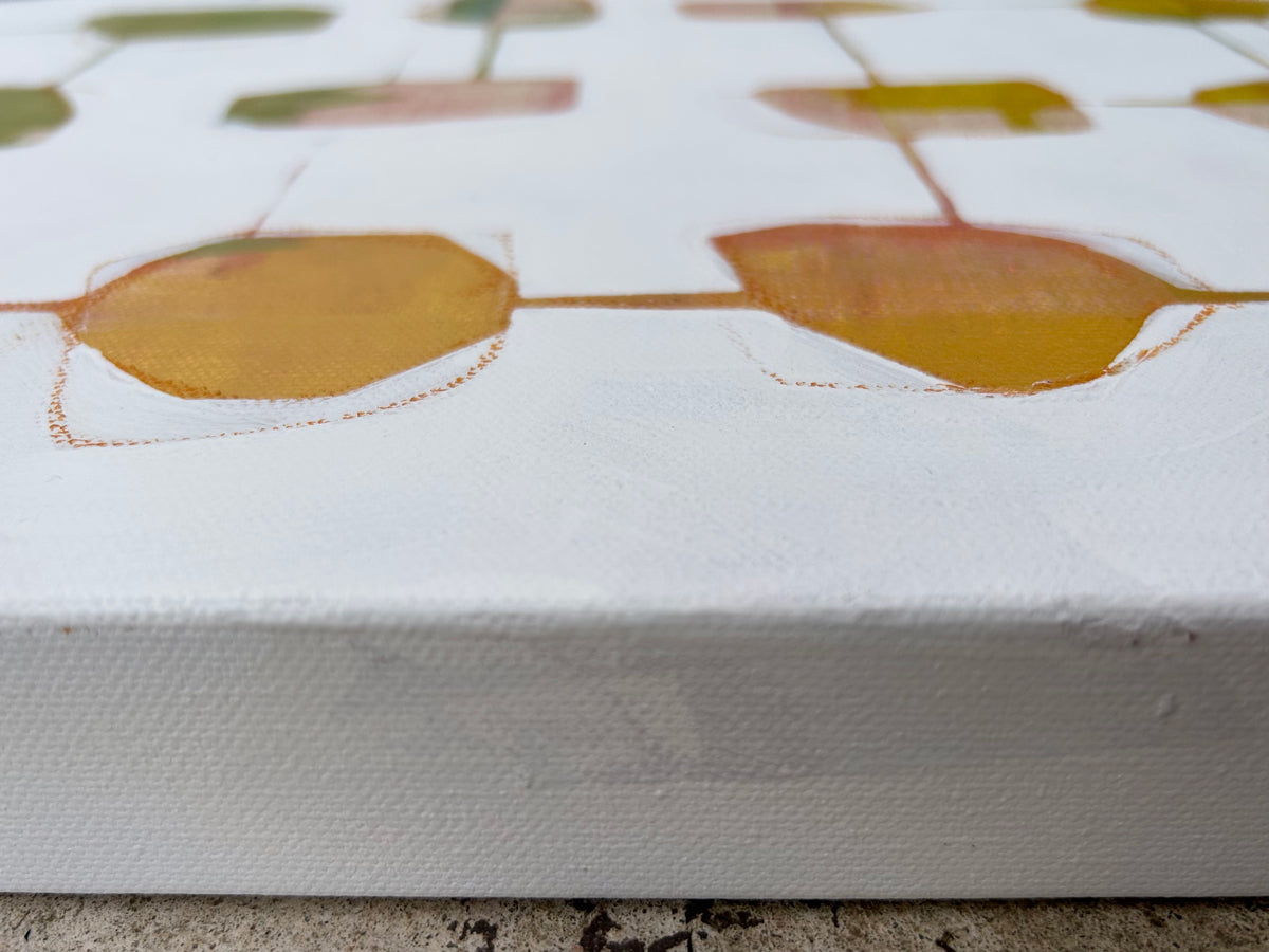 A detail of a painting on canvas.