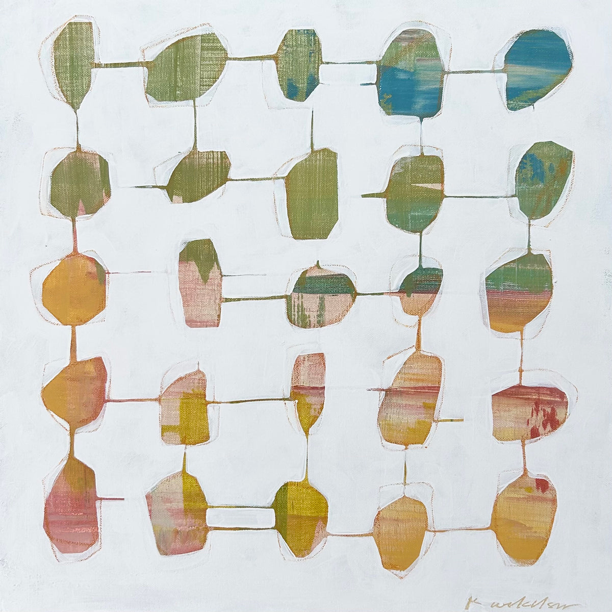 An abstract geometric painting by Kayla Ackelson.