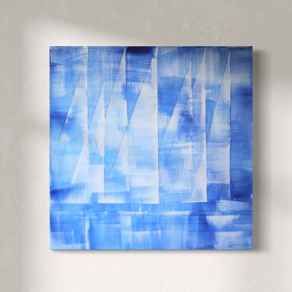 Sail With Me in Vibrant Blue - Original Painting *