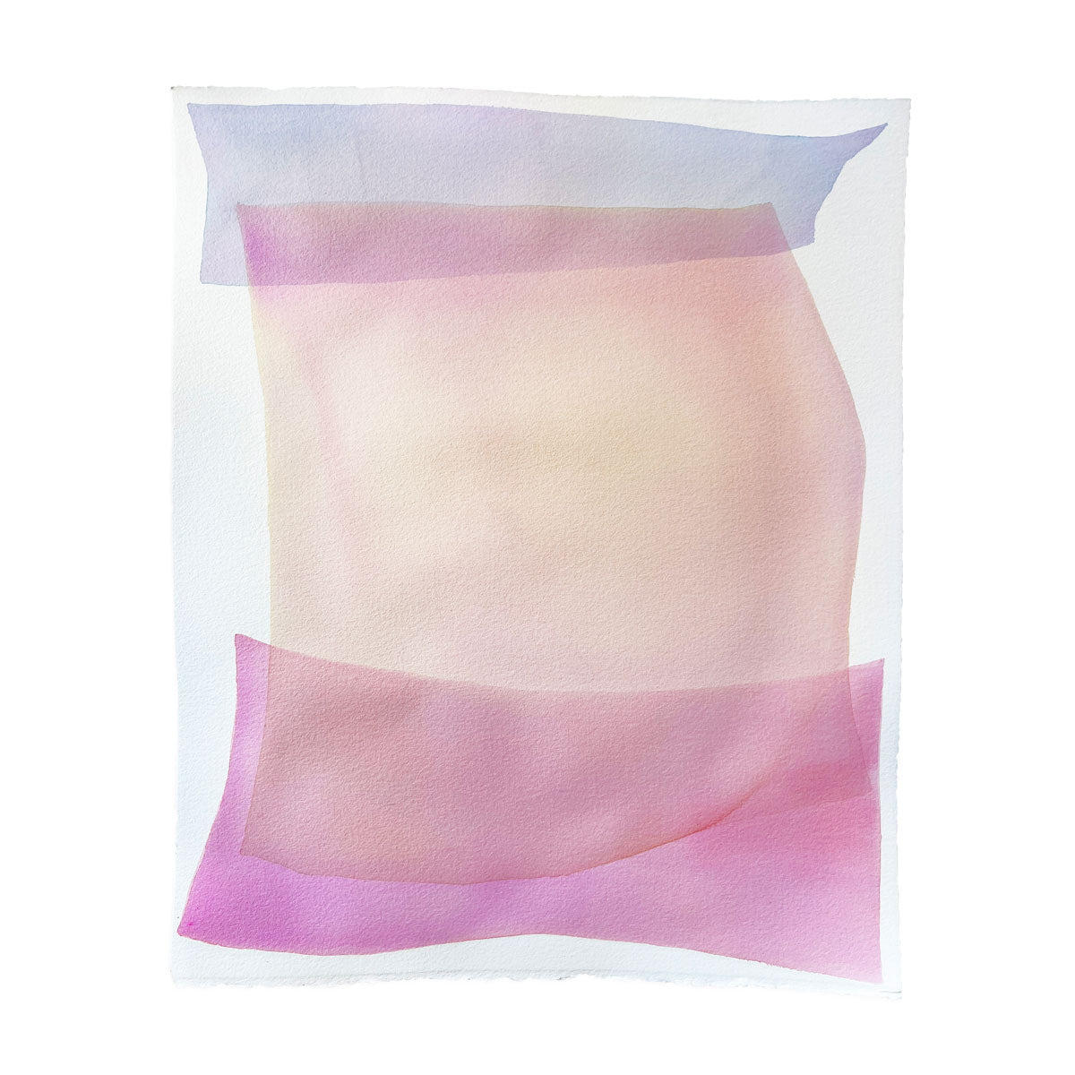 A pink and lavender abstract watercolor painting by Nealy Hauschildt.
