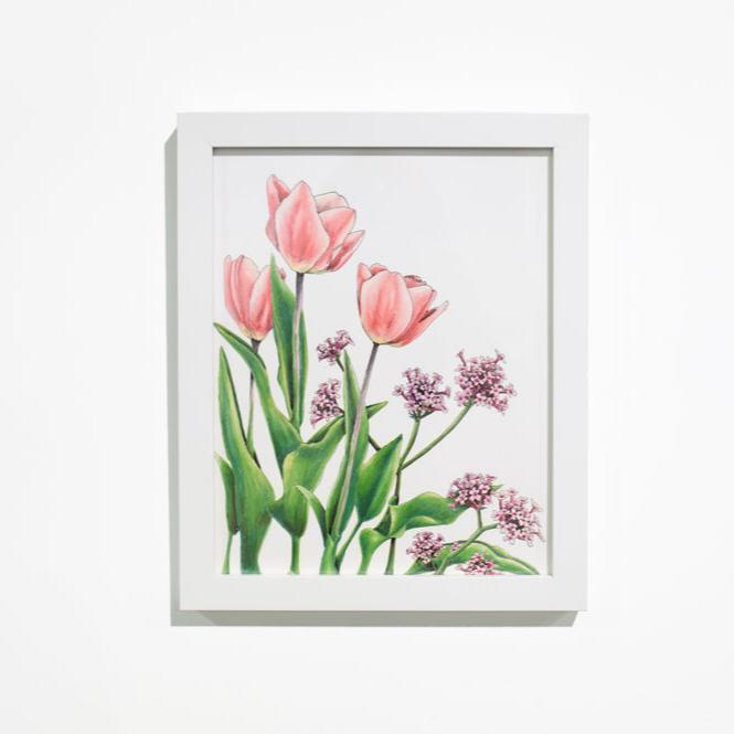 Neighborhood Tulips - Original Drawing