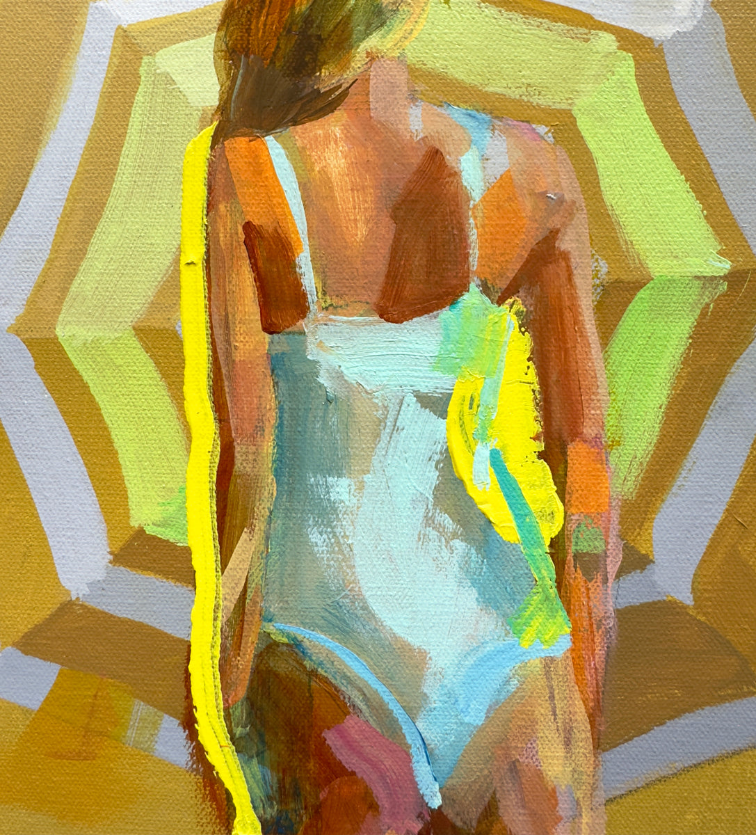 Umbrella Mini Swimmer Series XVIII - Original Painting *