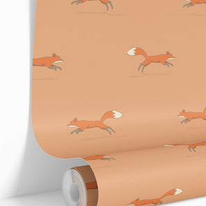 Light Orange Foxes Wallpaper