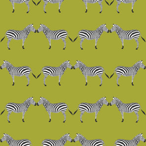 Zebras Chartreuse Wallpaper