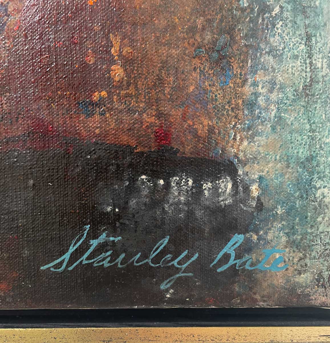 An up close image of the artist's name in bottom right corner.