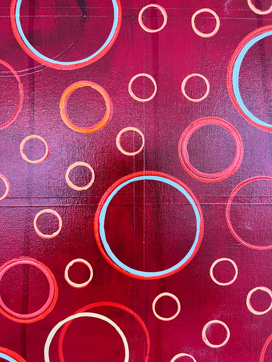 A detail shot of an abstract painting by Sofie Swann.