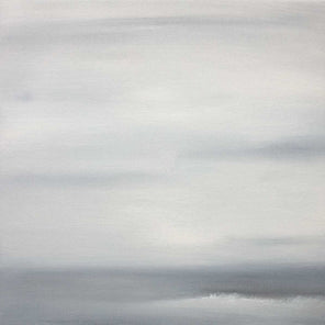 A tonal grey abstract painting by Tony Iadicicco.