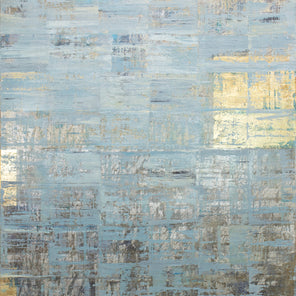 A blue and gold abstract original painting by Ned Martin. 