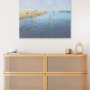 Vibrant Impressionist Beach Painting - Canvas Print – artAIstry