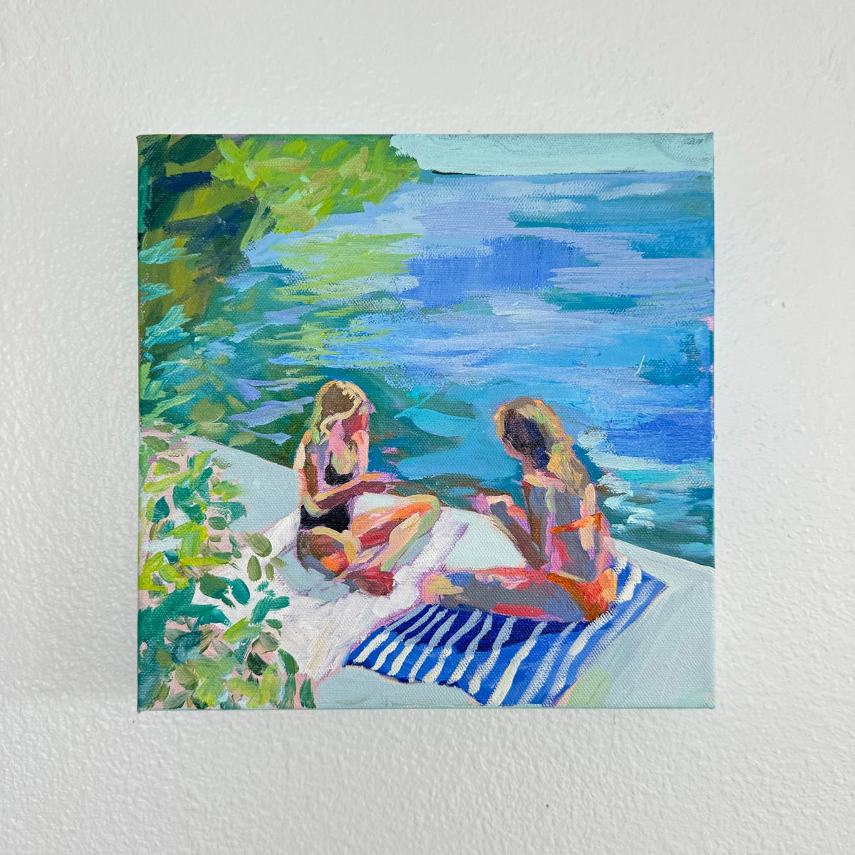 Chatting by the Water - Original Painting *