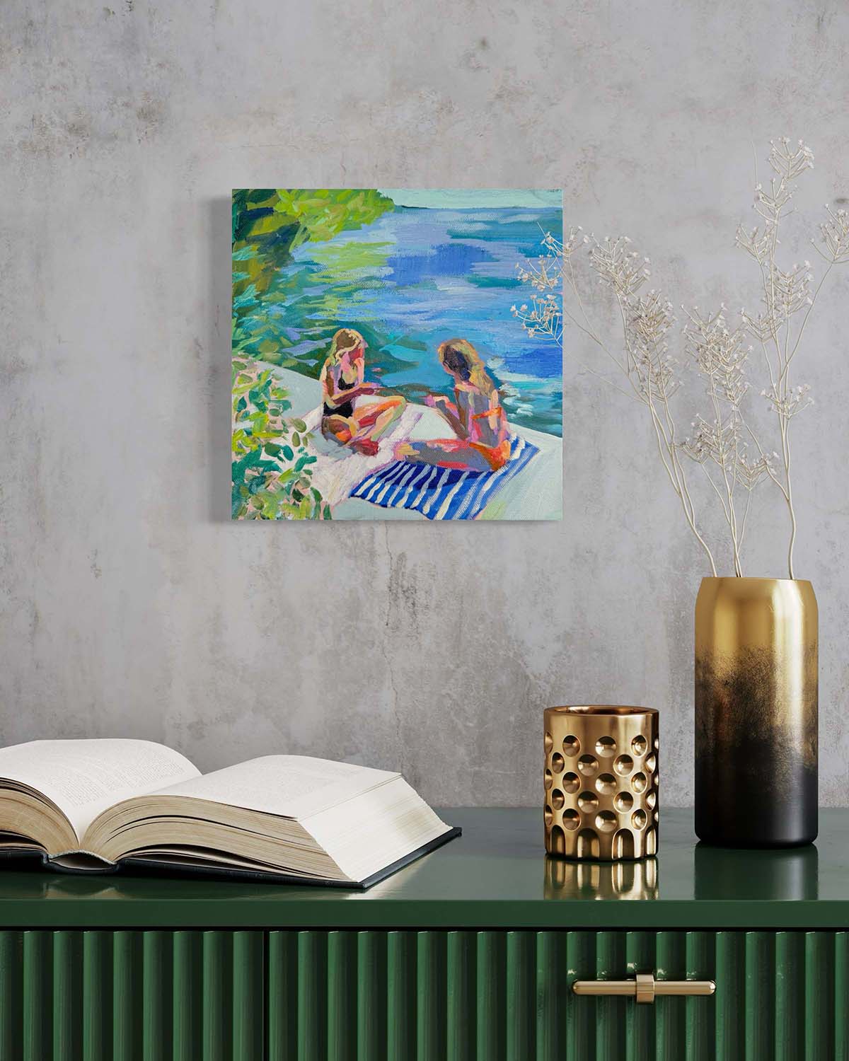 Chatting by the Water - Original Painting *