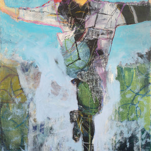 An abstracted figure painting by Christine Averill-Green. 