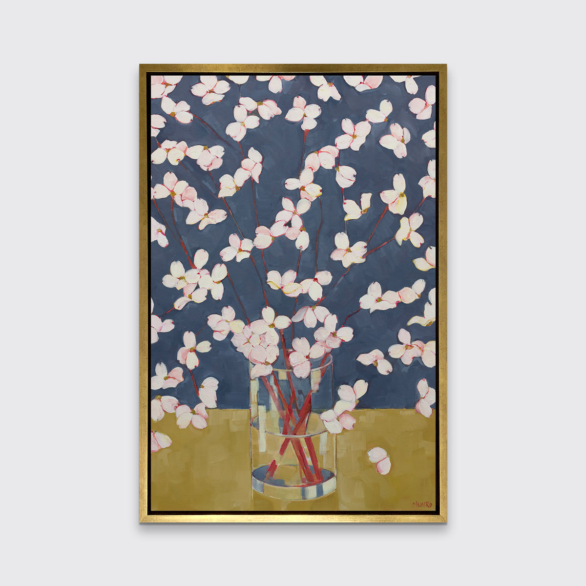 Dogwoods - Ochre and Aubergine - Open Edition Canvas Print