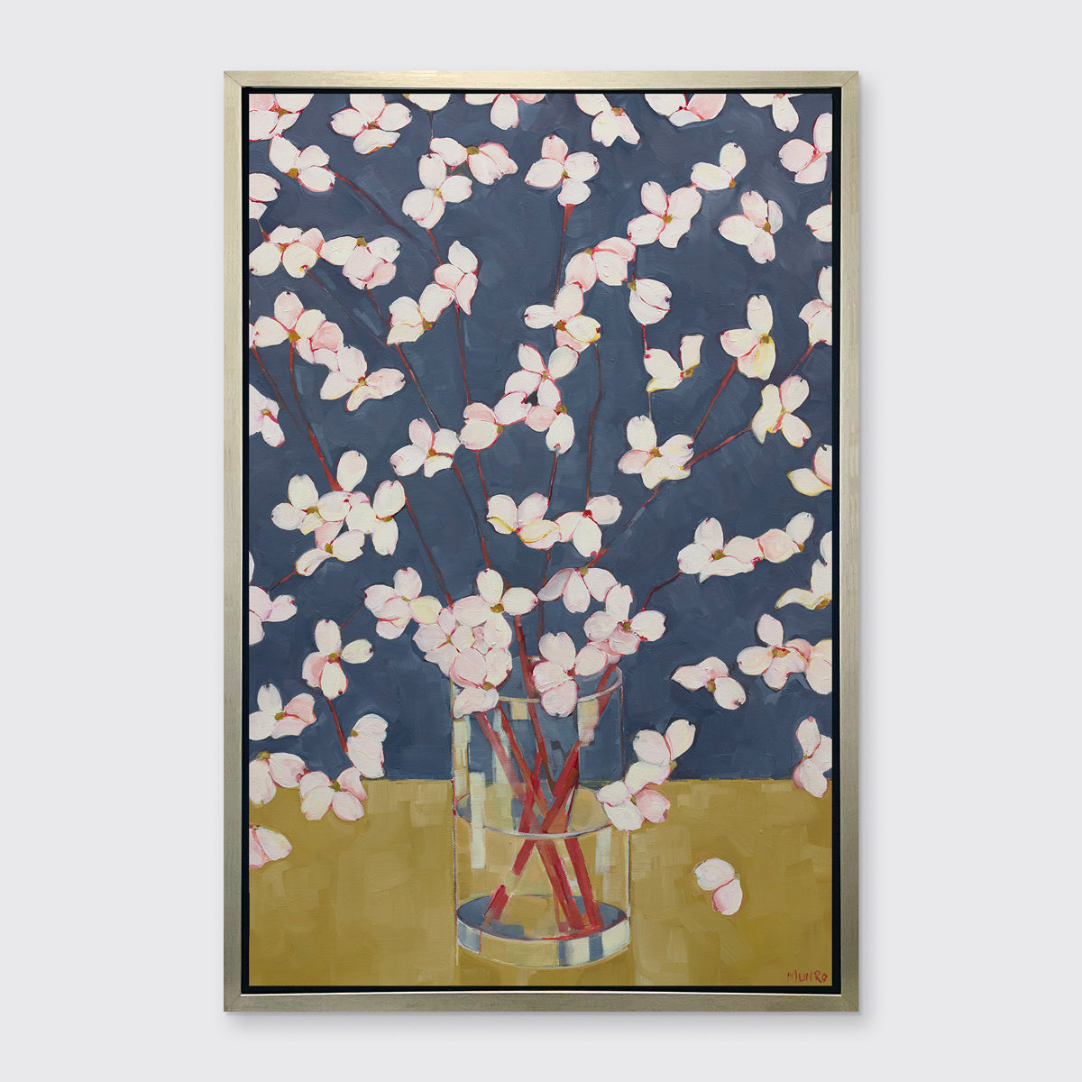 Dogwoods - Ochre and Aubergine - Open Edition Canvas Print