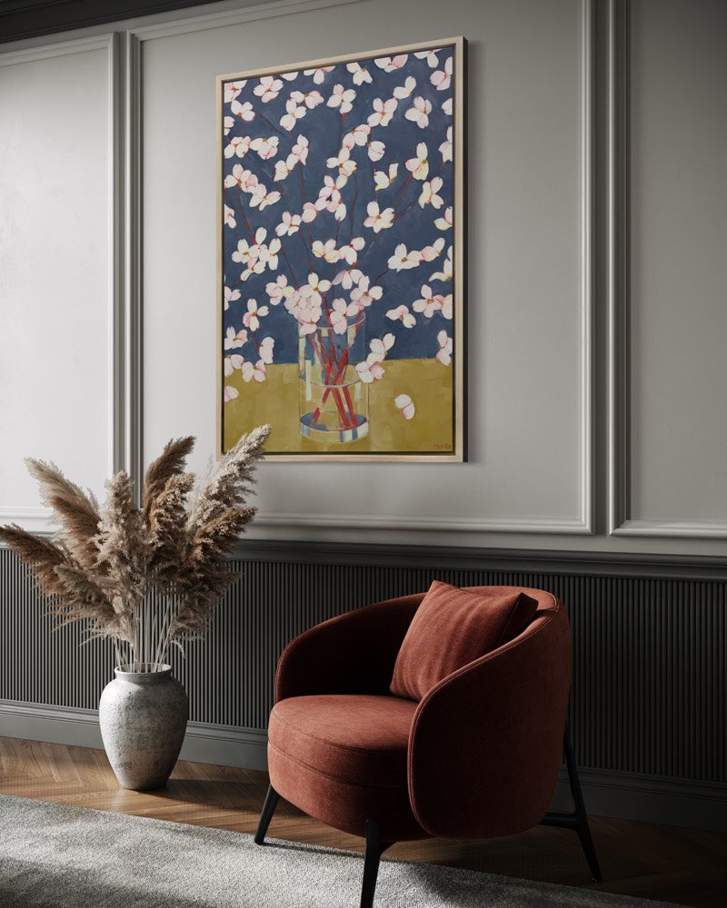 Dogwoods - Ochre and Aubergine - Open Edition Canvas Print