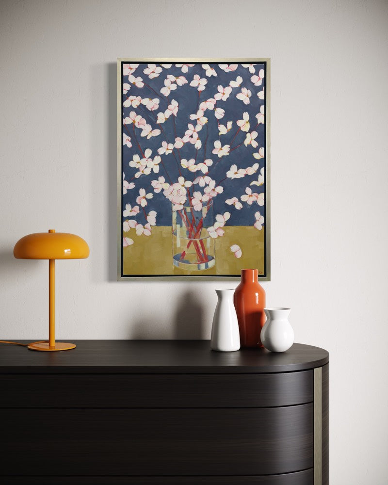 Dogwoods - Ochre and Aubergine - Open Edition Canvas Print