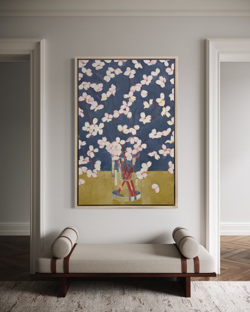 Dogwoods - Ochre and Aubergine - Open Edition Canvas Print