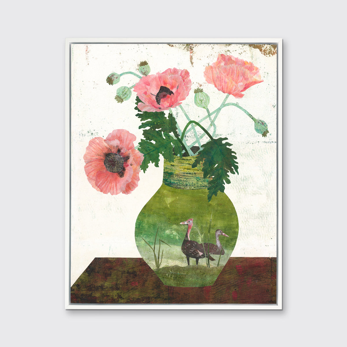 Ducks with Poppies - Open Edition Canvas Print