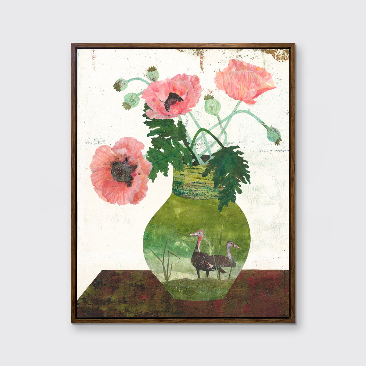 Ducks with Poppies - Open Edition Canvas Print