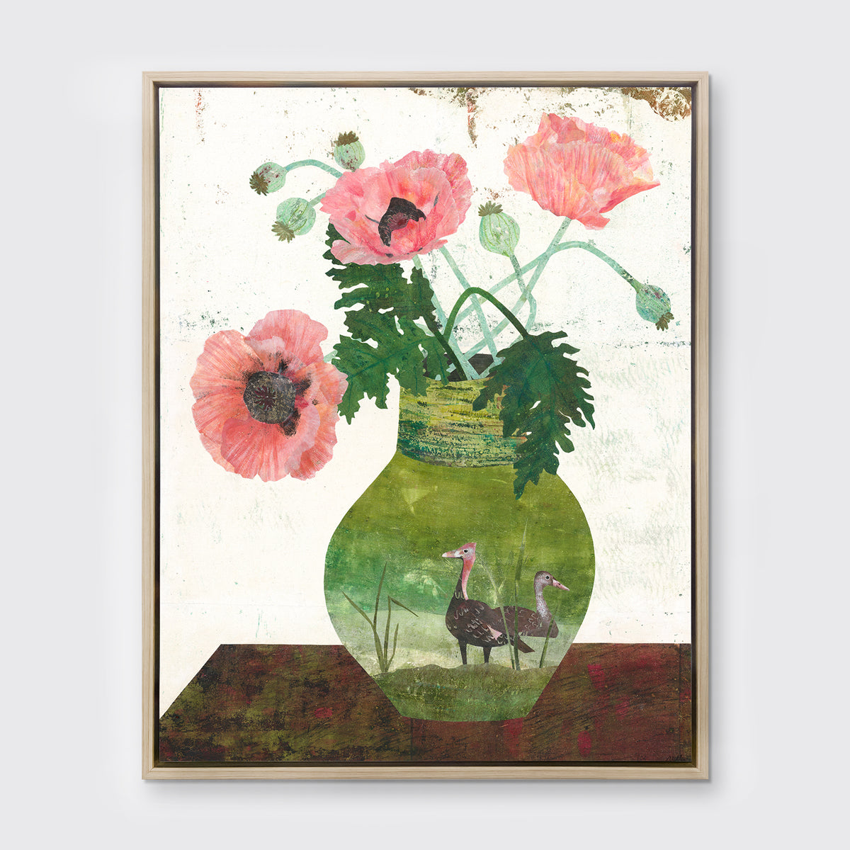 Ducks with Poppies - Open Edition Canvas Print