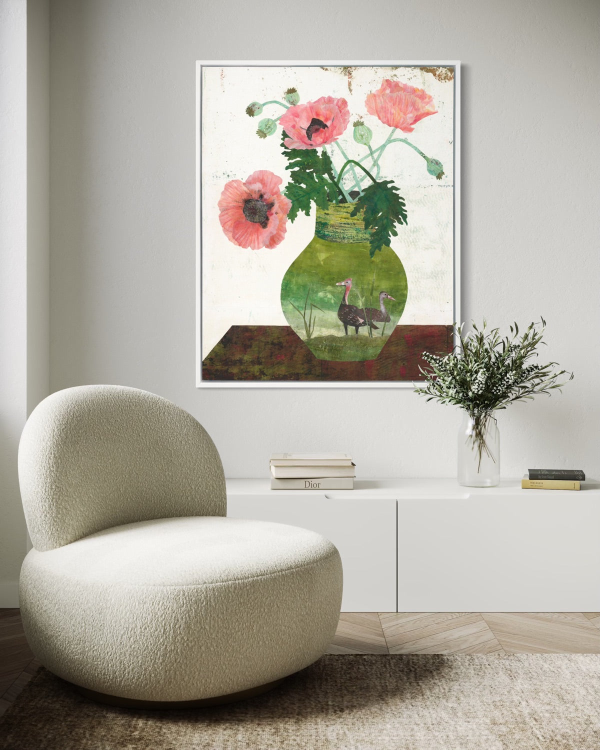 Ducks with Poppies - Open Edition Canvas Print
