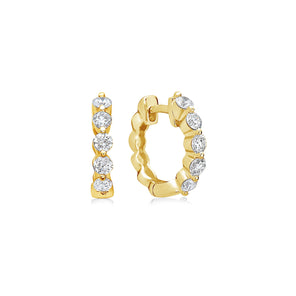 Diamond Single Prong Huggie Earring