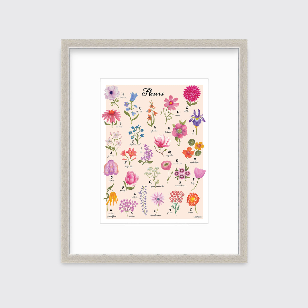 Floral Alphabet - Open Edition Paper Print