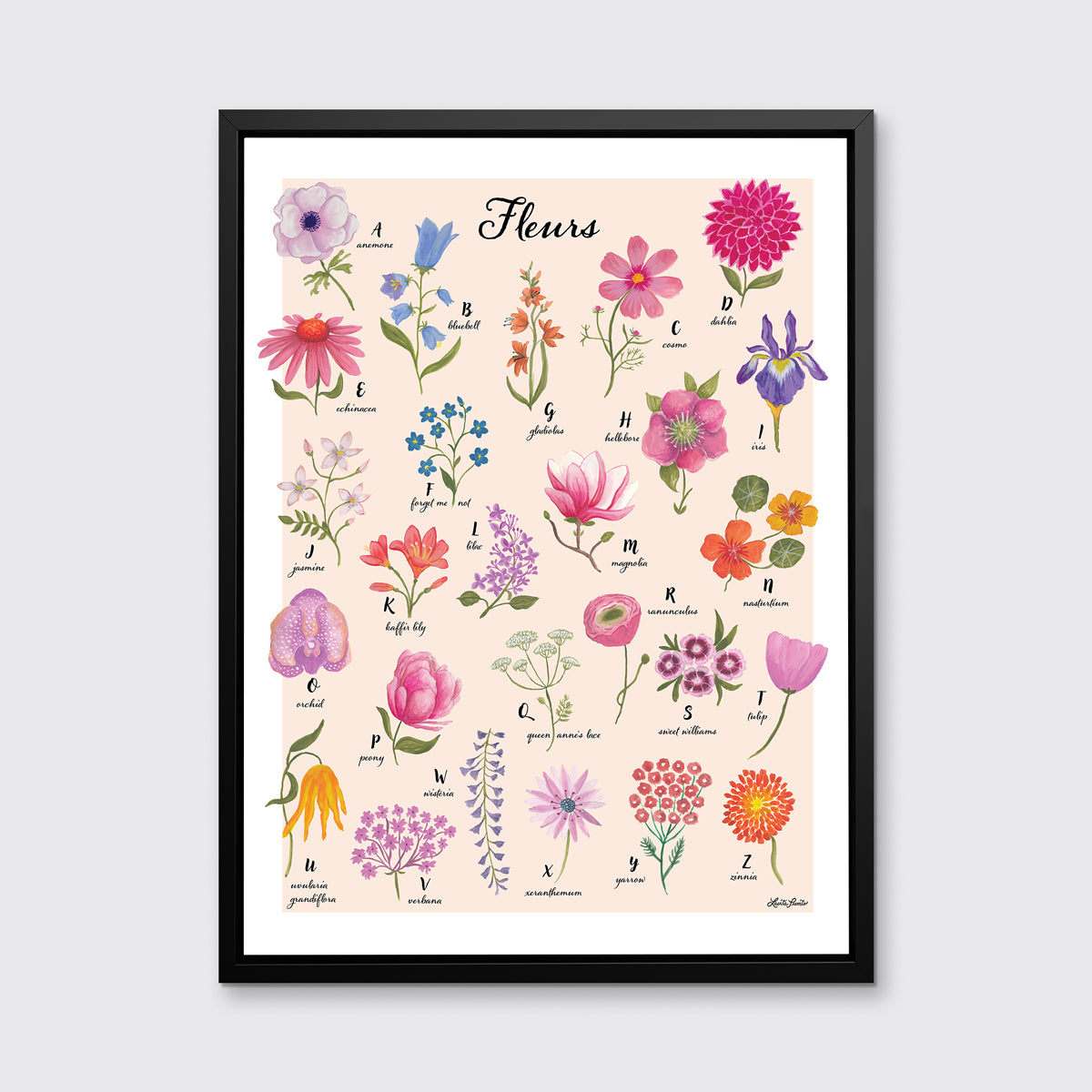 Floral Alphabet - Open Edition Canvas Print