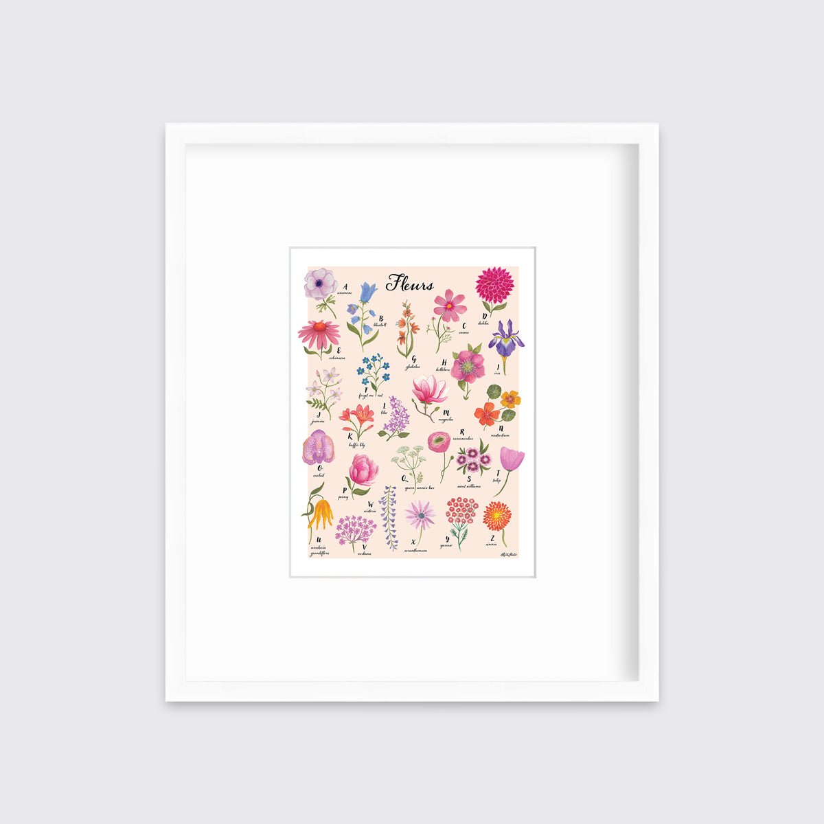 Floral Alphabet - Open Edition Paper Print