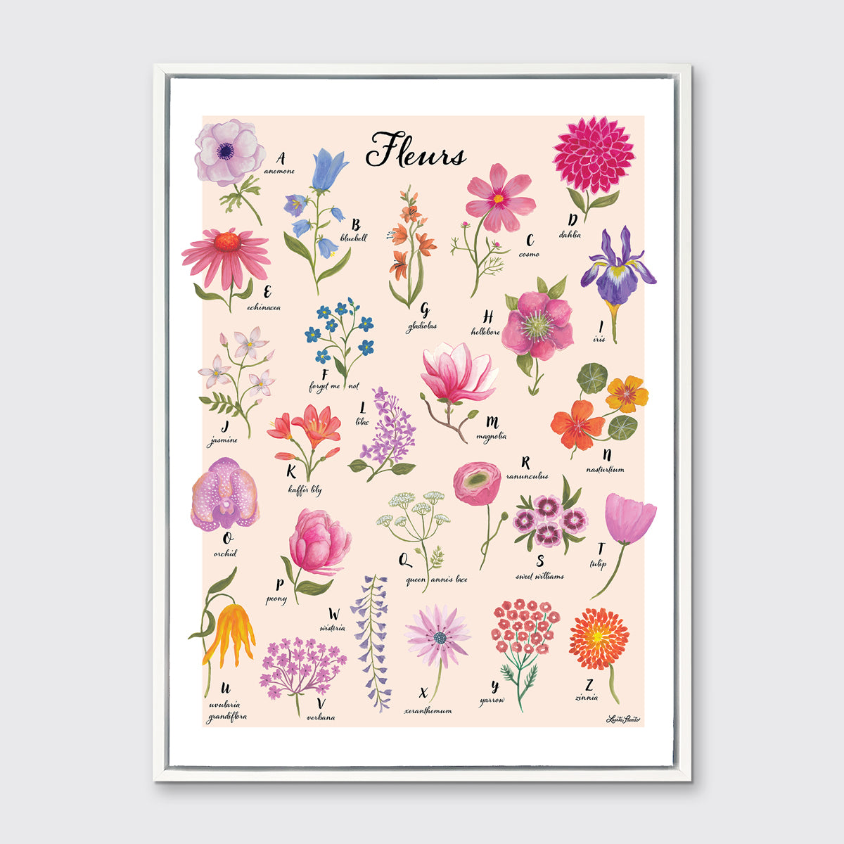 Floral Alphabet - Open Edition Canvas Print