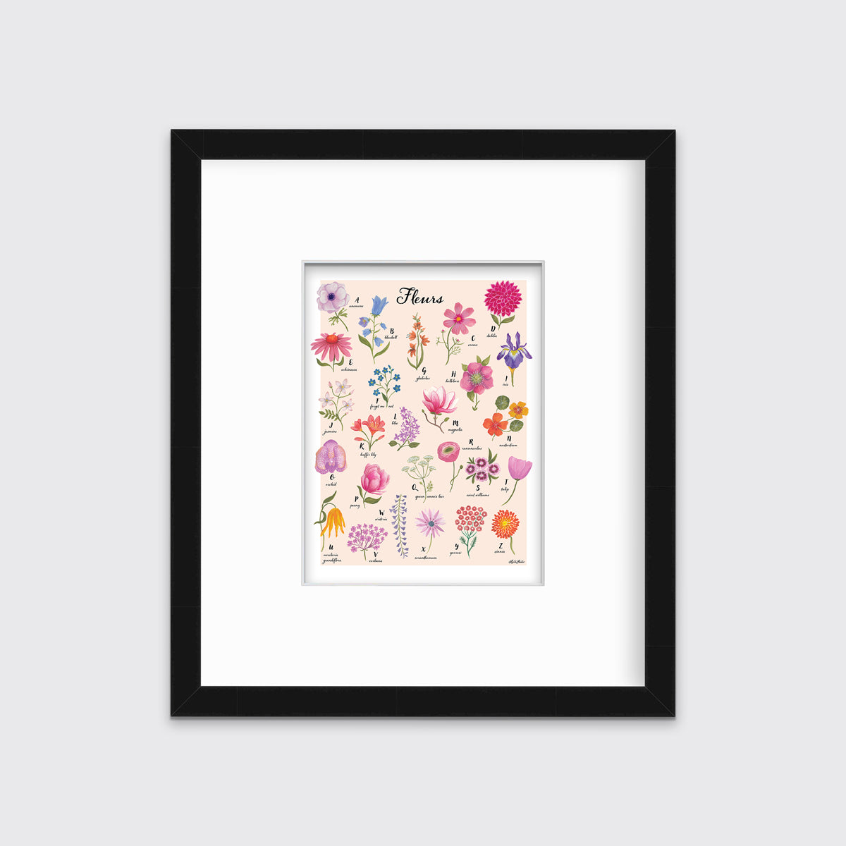 Floral Alphabet - Open Edition Paper Print