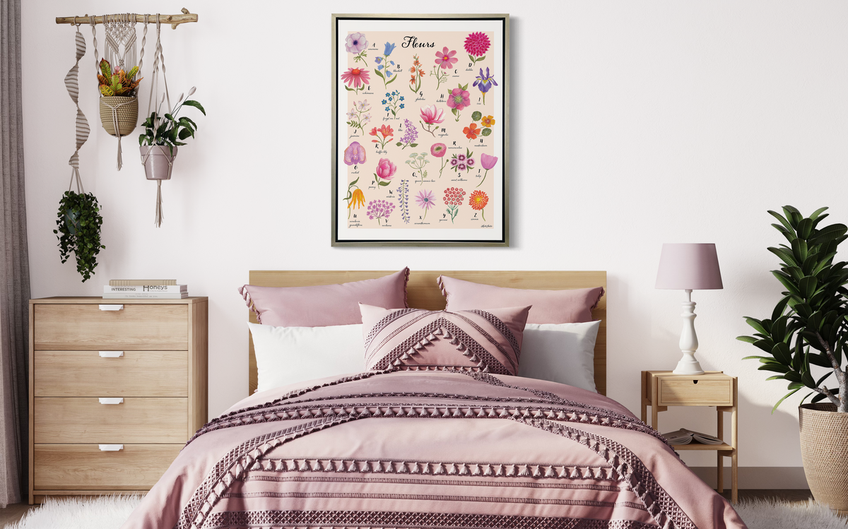 Floral Alphabet - Open Edition Canvas Print