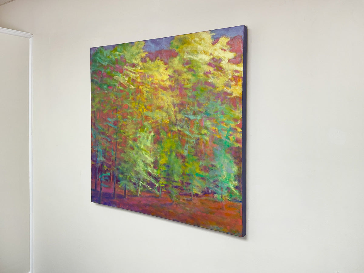 Colorful abstract painting on a white wall