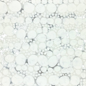 A white, grey, and silver abstract painting by Sofie Swann.
