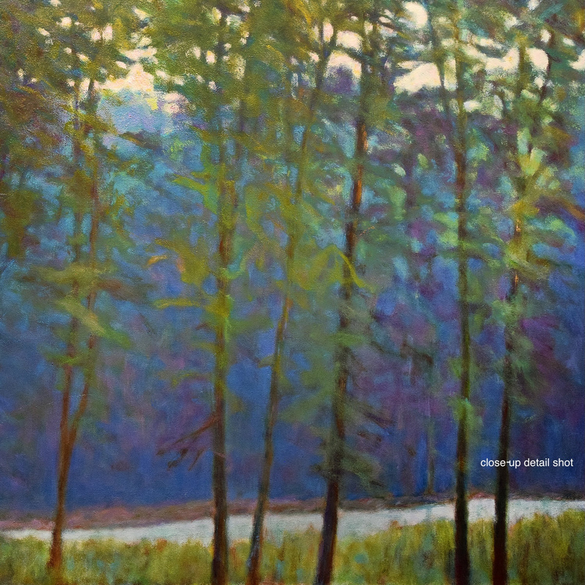 Green Canopy original painting by Ken Elliott detail crop of canopy texture