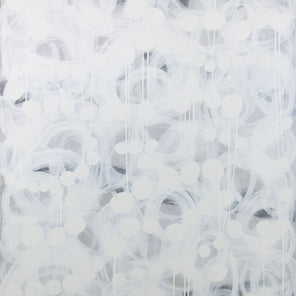 A white and grey abstract painting by Sofie Swann. 