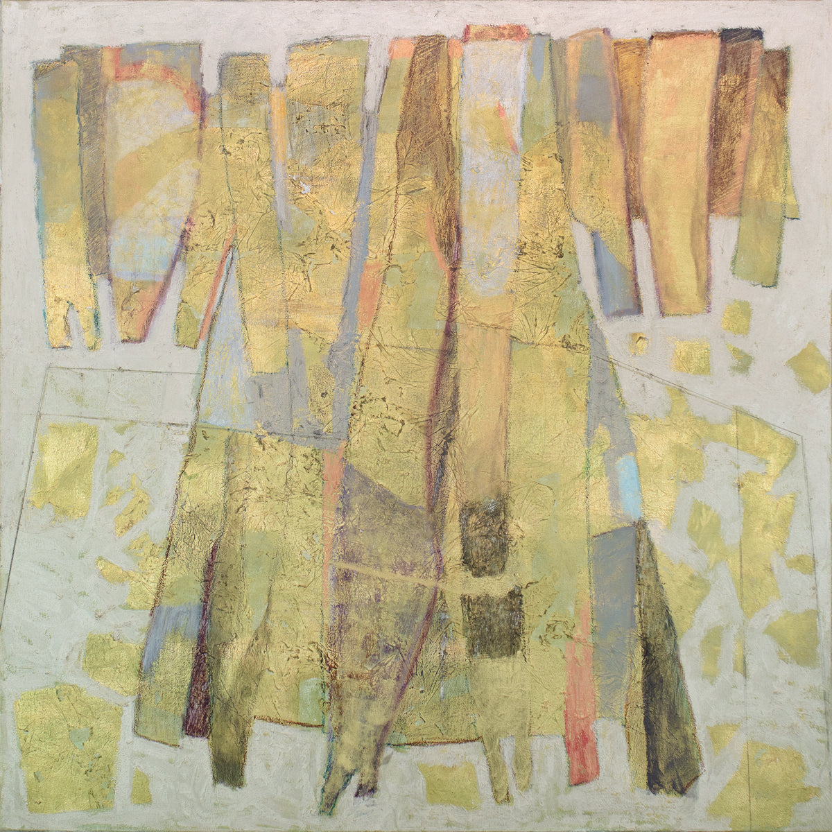 A metallic abstract painting by Christine Averill-Green. 