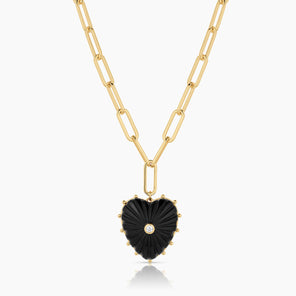 Malene Onyx Heart Necklace