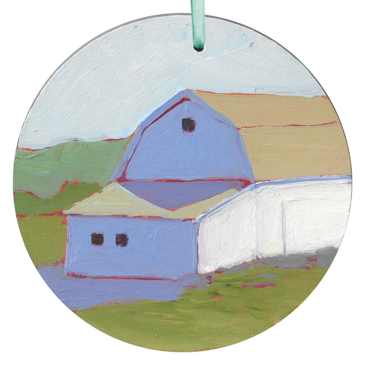 Muted Barn - Painted Ornament