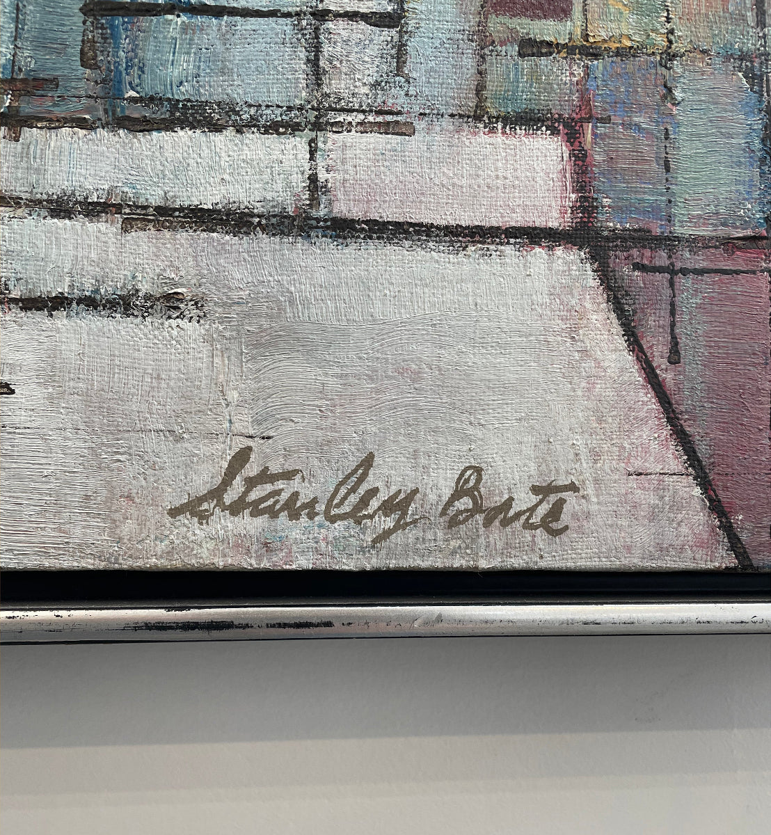 Abstract art with a signature on a white background