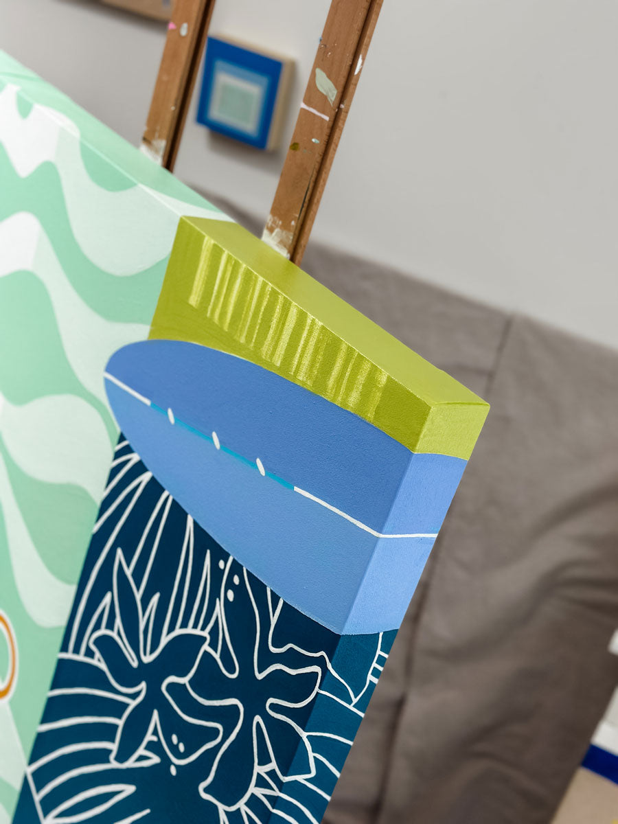 No Shoes. No Shirt. No Problems. (Diptych) - Original Painting *