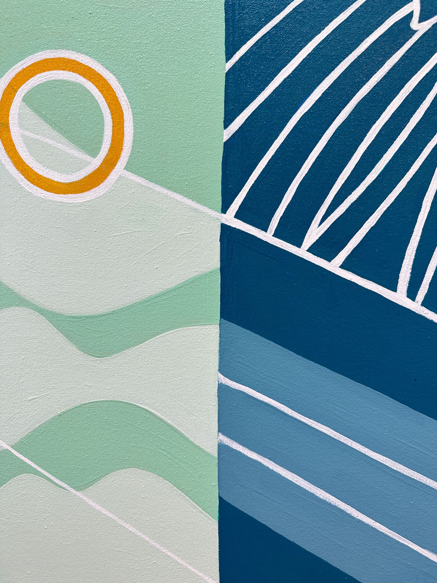 No Shoes. No Shirt. No Problems. (Diptych) - Original Painting *