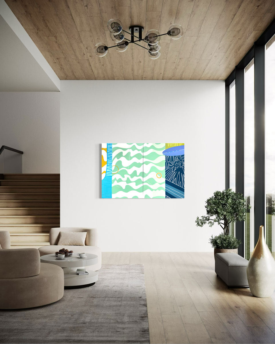 No Shoes. No Shirt. No Problems. (Diptych) - Original Painting *