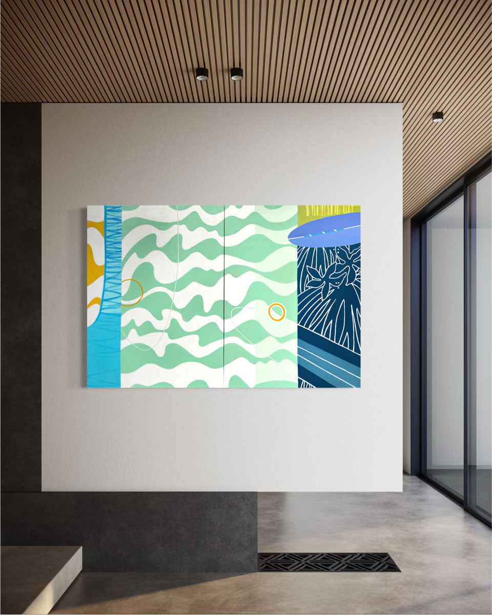 No Shoes. No Shirt. No Problems. (Diptych) - Original Painting *