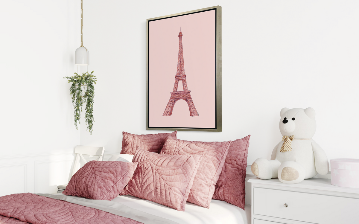 Pink Eiffel Tower - Open Edition Canvas Print