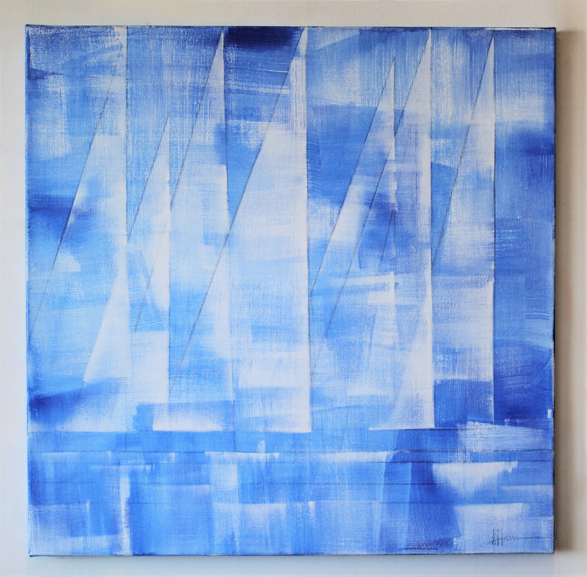 Sail With Me in Vibrant Blue - Original Painting *