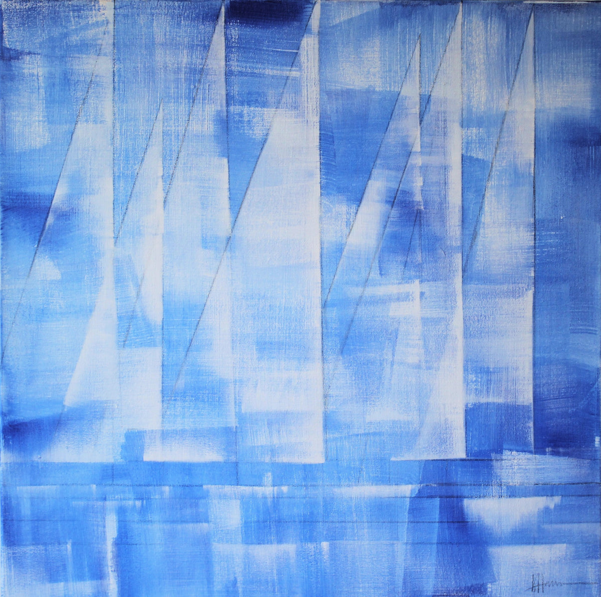 Sail With Me in Vibrant Blue - Original Painting *
